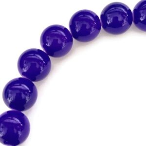 As Low As $2 Electric Indigo Bakes Painted Glass Round Beads 12mm (15)